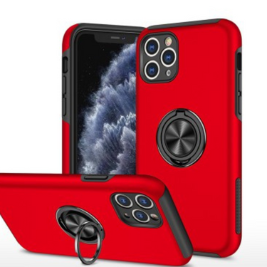 iPhone 11 Pro Max Compatible Case Cover With Magnetic Ring Holder Shockproof - Red